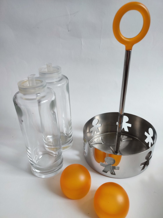 Alessi '80 Set anni Ottanta Olio e Acetone Girotondo King Kong Set di ampolle per condimenti in acciaio inox (photo 9 of 9)