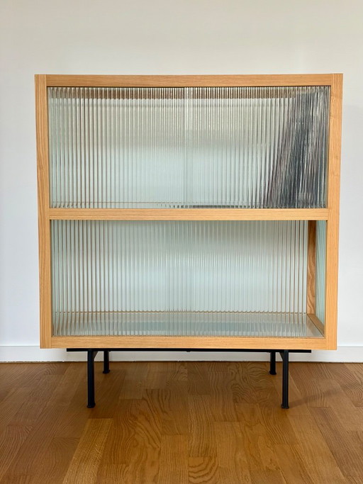 HKLiving Aufbewahrungsschrank mit geriffeltem Glas