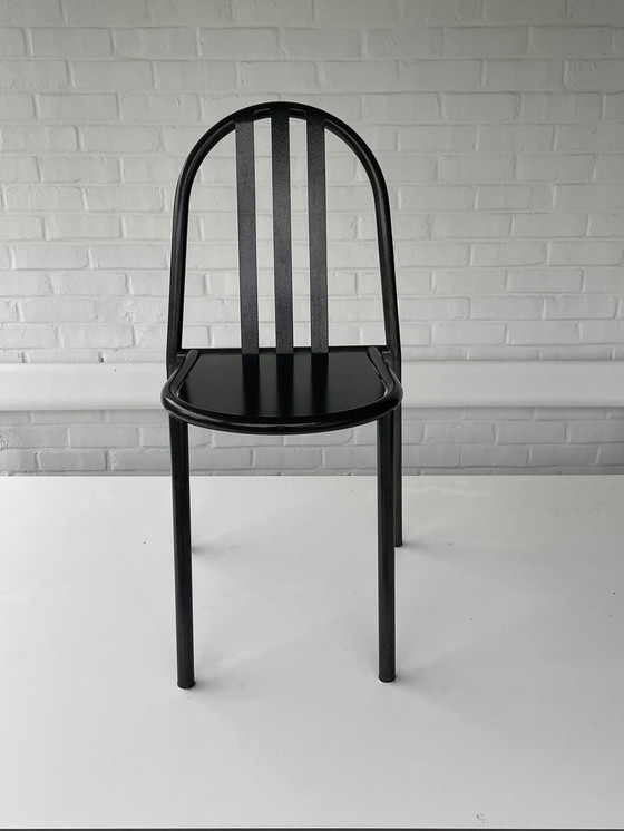 Image 1 of 6 sillas ré-édition Mallet/Steven 222 martelée noir gris