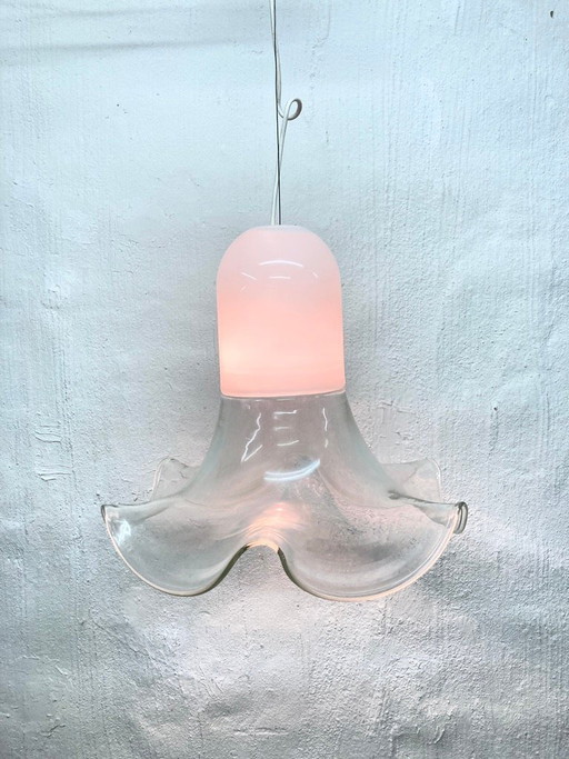Italiaanse Murano glazen hanglamp, ontworpen door Renato Toso & Roberto Pamio Leucos.