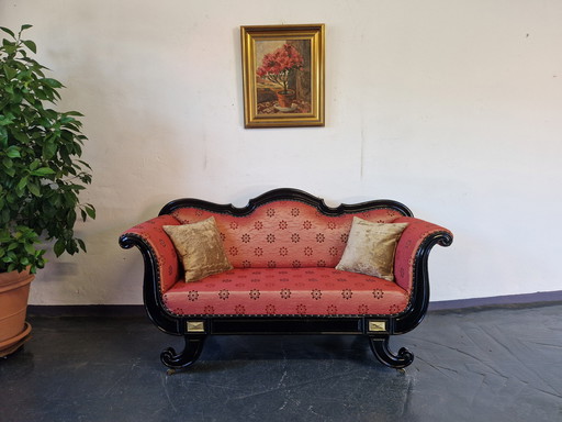 Antique Art Nouveau Sofa New Upholstered