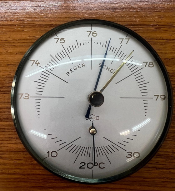 Vintage SUNDO Barometer Thermometer Houten Weerstation Jaren 60 | Mid Century Wanddecoratie | Duits Design (photo 3 of 7)