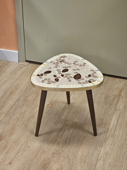 Vintage Mozaïek Bijzettafel Plantentafeltje Tafeltje Roze – Stone, Wood