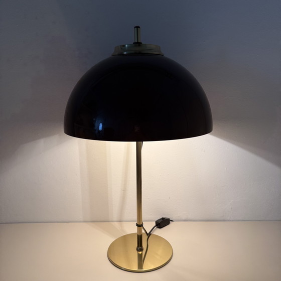 Image 1 of Lampada da tavolo vintage a fungo con base in metallo dorato , anni '70