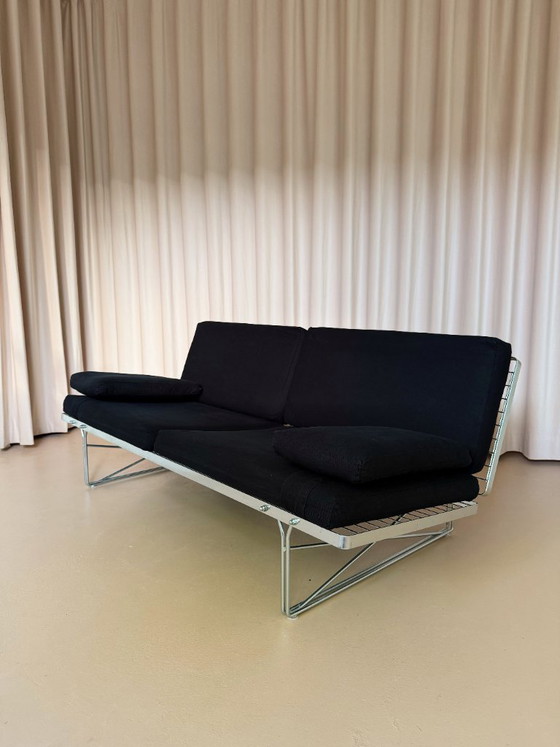 Vintage Moment sofa Niels Gammelgaard Ikea 1980s, 2 seaters, Metal, Textile, Black (photo 3 of 8)