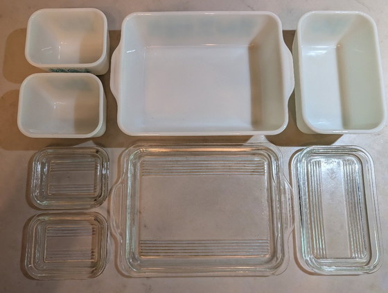 Set complet Vintage Pyrex USA Butterprint Amish pour réfrigérateur (1957) - État neuf! (photo 5 sur 9)