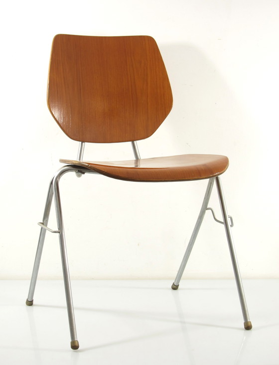 Image 1 of Danish Stackable Plywood Chairs, 1960s — Jacobsen Style