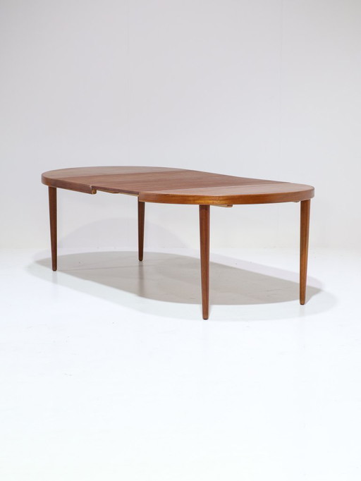 Ausziehbarer runder Esstisch aus Teakholz im dänischen Vintage-Stil