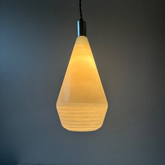 Image 1 of Vintage glazen hanglamp uit de jaren 70