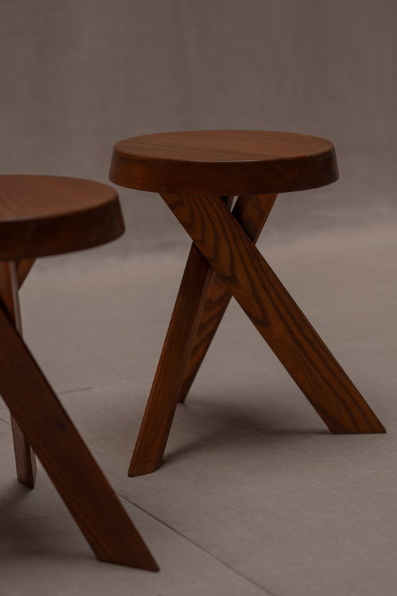 Image 1 of Frühe Serie von Hockern "S31 A" von Pierre Chapo