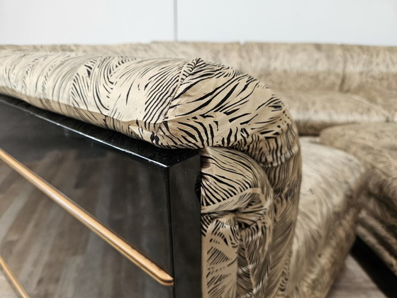 Pierre Cardin Modulares Sofa aus Seide und lackiertem Holz, 1970 – Modulare Sofas, Wood (photo 6 of 21)