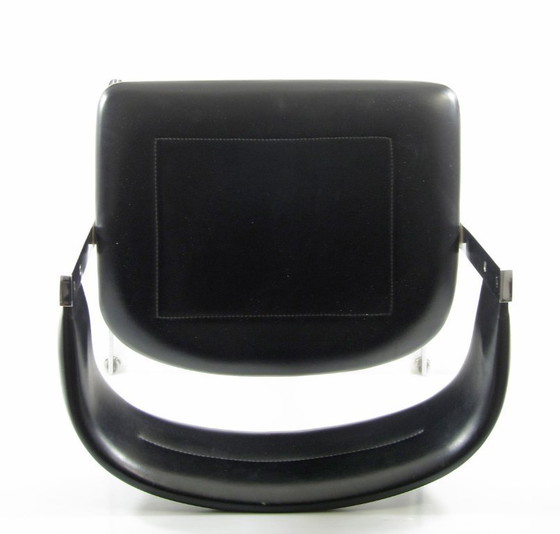 Image 1 of Chaises de salle à manger vintage élégantes des années soixante, chromées et noires.