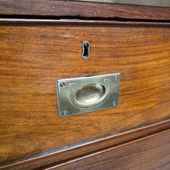 Image 1 of Antiek Engels mahonie Campaign ladekast, circa 1820/30