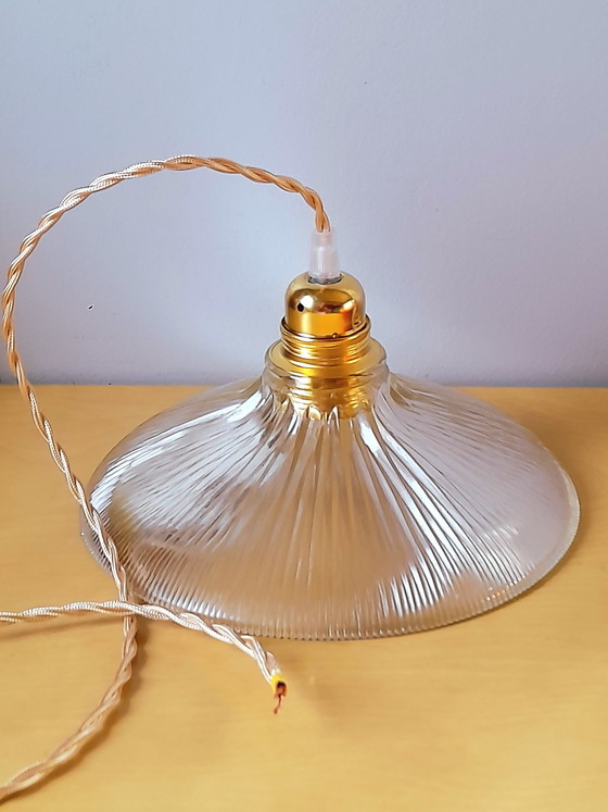 Image 1 of Holophane glazen hanglamp