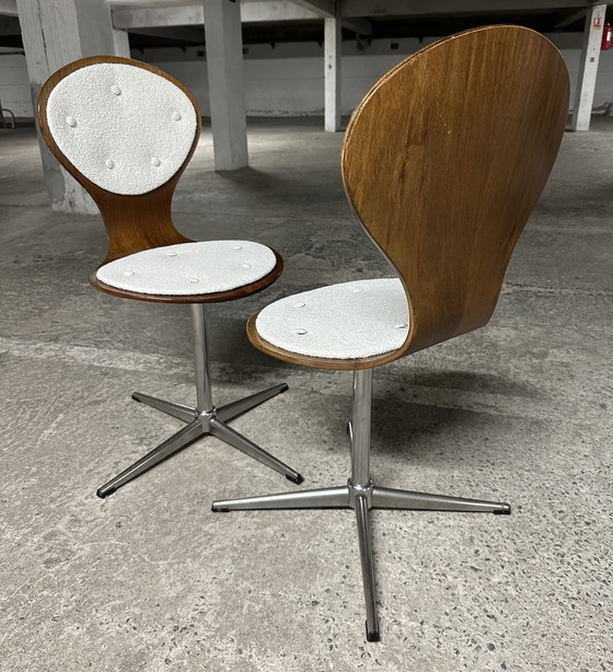 Image 1 of Ensemble de 4 chaises vintage en bois courbé et placage de bois de rose par Elmar Flötotto, Allemagne 1960