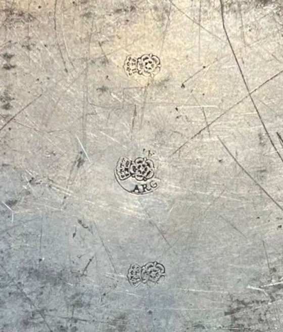 Image 1 of Piatto circolare, 32 cm, di Jean Baptiste OUDART, circa 1850, in peltro argentato