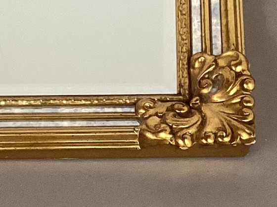 Image 1 of Miroir à facettes Deknudt doré avec bords fumés