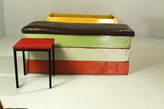 Image 1 of Vintage Leather Gymnastic Bench Box, 1950s