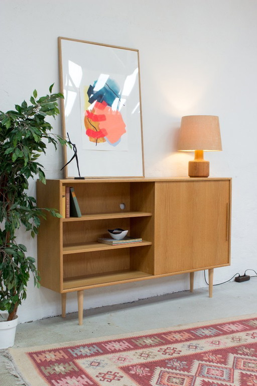 Vintage WK Möbel Highboard Buffet Commode en chêne