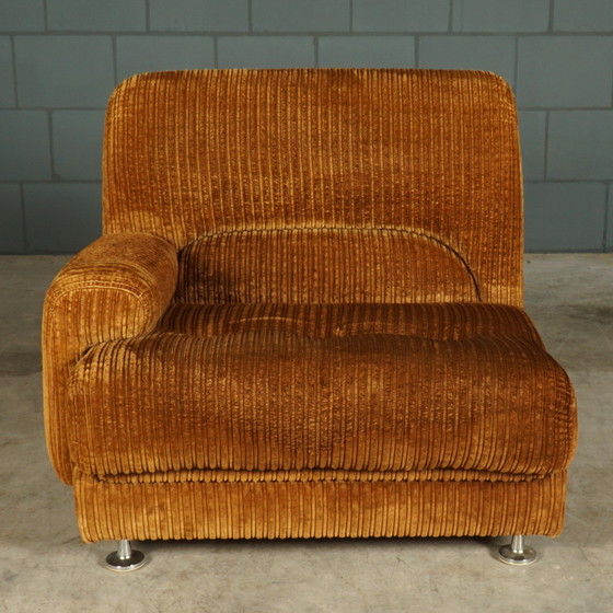 Image 1 of Midcentury modular sofa - brown rib fabric - 1970s