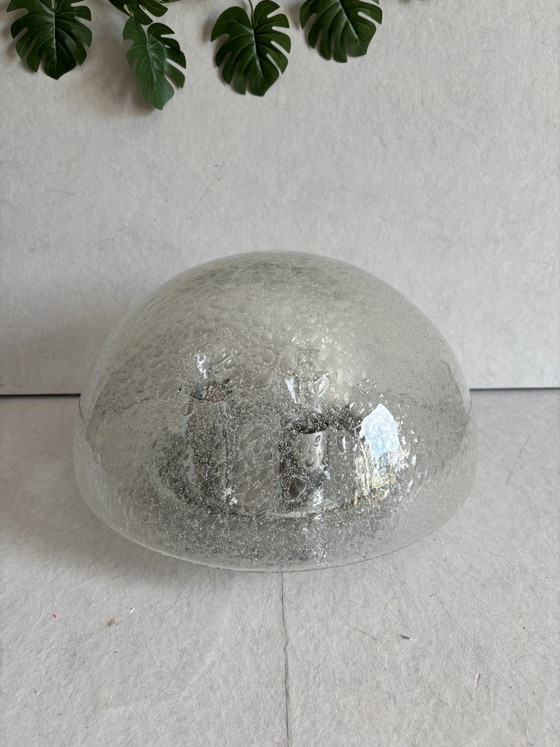 Image 1 of Lampe de plafond / lampe de table vintage Doria Leuchten en verre glacé MCM