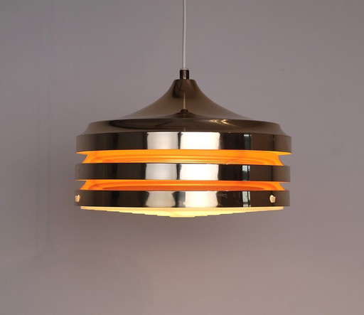 Vintage gold-colored layered pendant lamp by Carl Thore