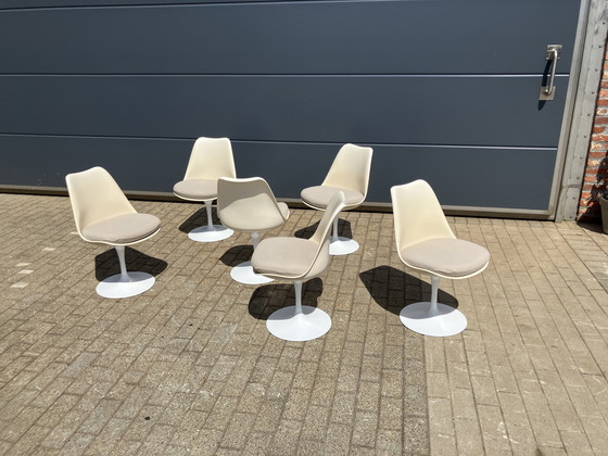 Image 1 of Tavolo ovale Knoll Tulip originale e 6 sedie Knoll Tulip in ottime condizioni!