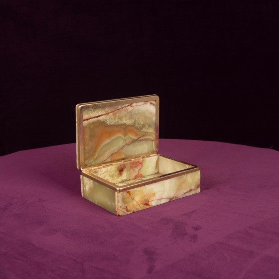 Groene Onyx en Messing Doos met Deksel, Italië 1970 – Decoratieve objecten, Marble, Italian Design (photo 11 of 18)