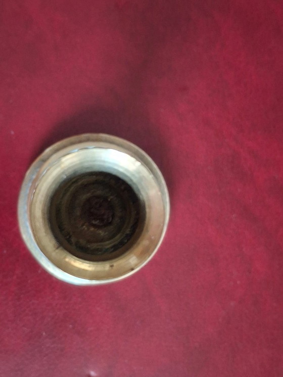 Image 1 of Bougeoir En Laiton Ciselé Doré XIX Siècle