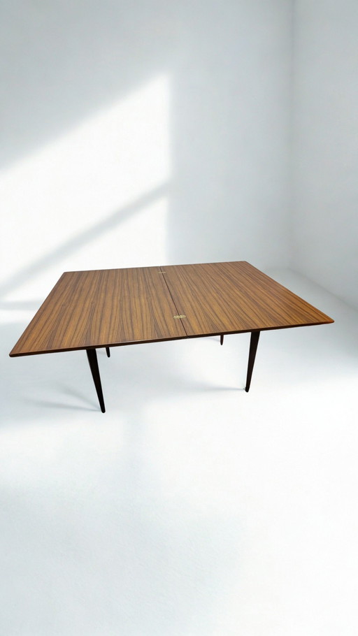 Table de salle à manger extensible vintage | Design milieu du siècle | Système de rotation