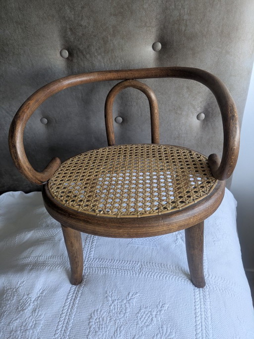 Rara sedia da scrivania antica per bambini - Stile Thonet/J&J Kohn, in rattan – fauteuils, Wood