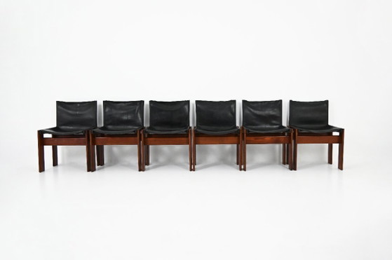 Monnik eetkamerstoelen van Afra & Tobia Scarpa voor Molteni, jaren 70, set van 6 – Leather (photo 3 of 11)