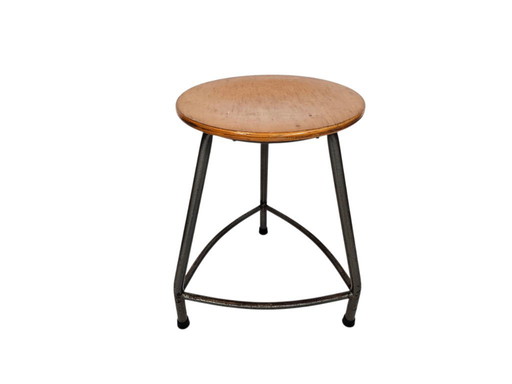 Ahrend The Circle - Industrial - Stool - Wood - Metal - 60s