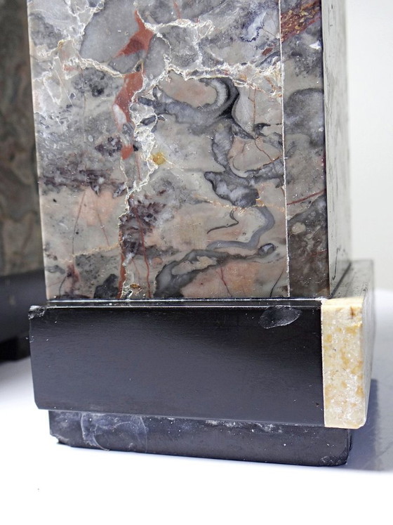 Image 1 of Pair of antique Art Deco marble bookends, fireplace decoration, 1920-1930