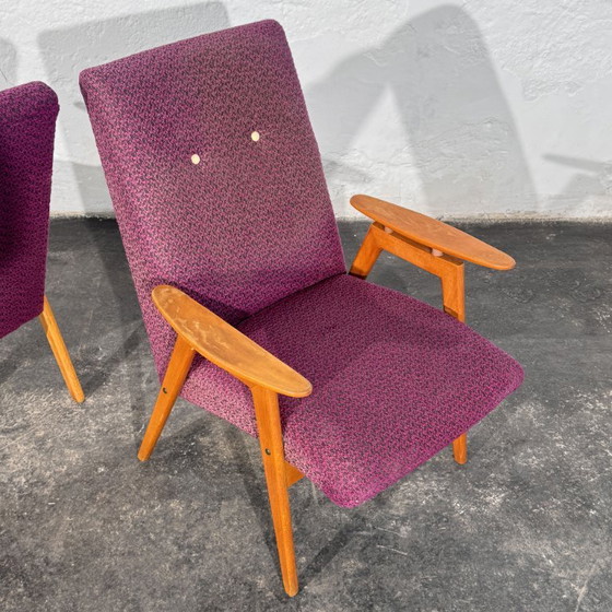 Pair of Armchairs, Attributed to Jaroslav Šmídek, Czechoslovakia, 1960s – Textile (photo 8 of 11)