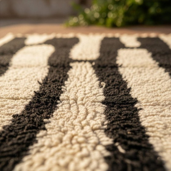 Image 1 of Tapis marocain blanc-noir 200cmx300cm 