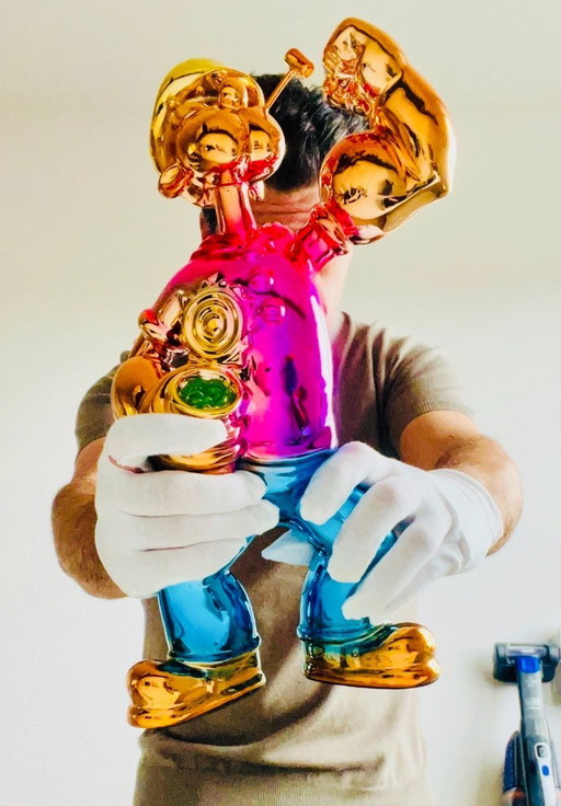 GROTE POPEYE SCULPTUUR POPART POP ART LUXE GELD Beeldje CARTOON roze Monopoly XL