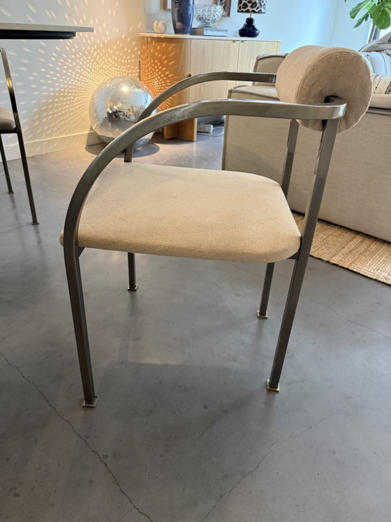 Set Van 6 Vintage Chromen Armstoelen – Jaren 70 – Eetkamerstoelen (photo 3 of 5)