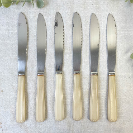 6 couteaux vintage en Bakélite ivoire France – Accessoires de table (photo 11 of 14)