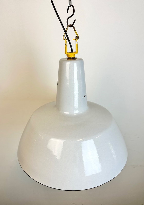 Image 1 of Industrial Grey Enamel Factory Pendant Lamp from Philips, 1960s