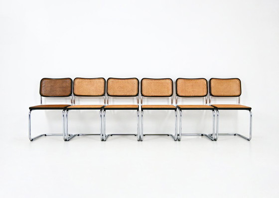 Image 1 of Sillas de comedor estilo B32 de Marcel Breuer, juego de 6