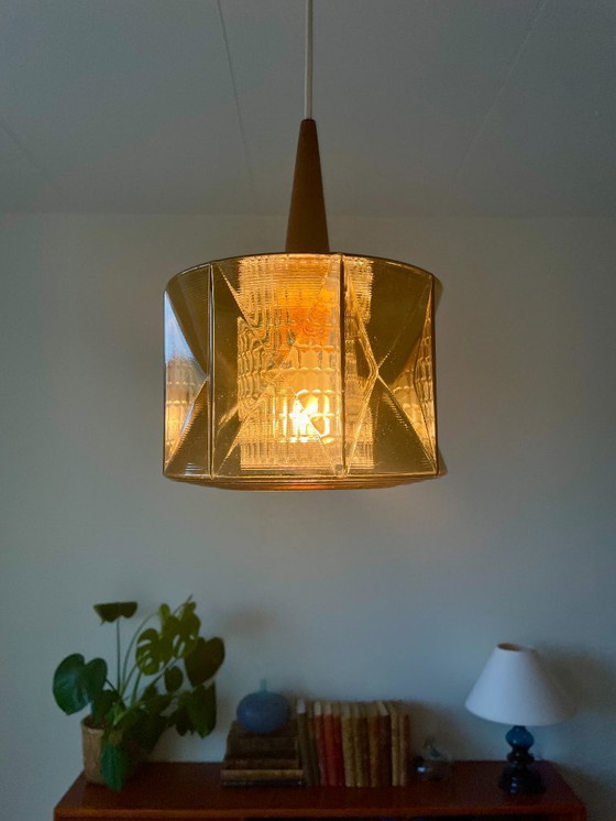 Image 1 of Carl Fagerlund hanger van amberglas voor Orrefors, jaren 60 — Scandinavisch modern