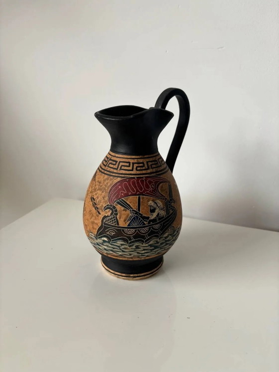 Vase / pichet en céramique antique style amphore, Décor grec ancien, Verres et carafes (photo 5 sur 10)