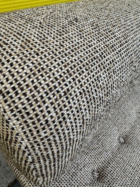 Image 1 of Vintage modular sofa / sofa bed - beige-brown woven fabric
