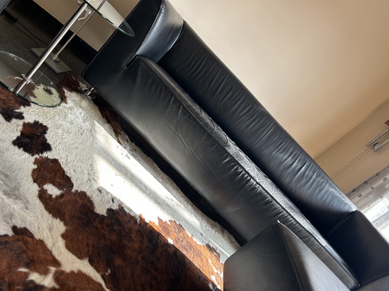 Image 1 of Set divano-poltrona-pouf Gelderland 4800 in pelle nera