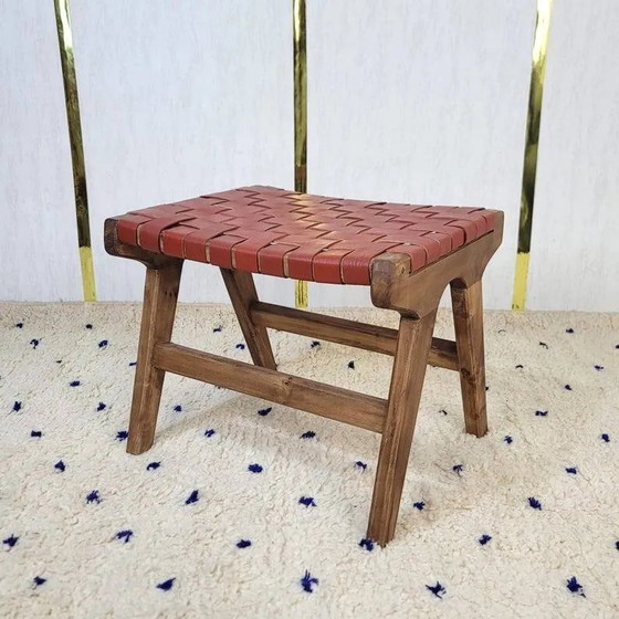 Tabouret marocain en bois fait main, – Bancs (photo 3 of 6)