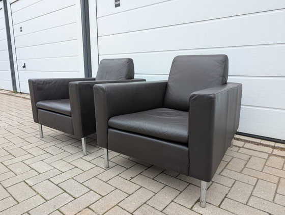 Image 1 of 2x De Sede DS-4 Design Armchair Dark Brown Leather 