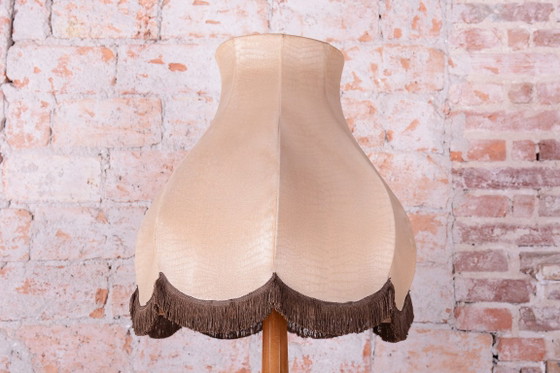 Lampada da terra Art Déco restaurata, noce, nuova elettrificazione, ceca, anni '20, Illuminazione, Tessile (foto 7 di 10)