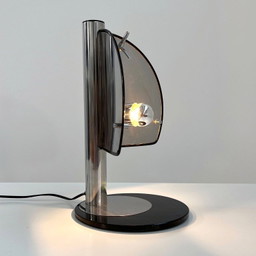 Lampada da tavolo italiana cromata, anni '70