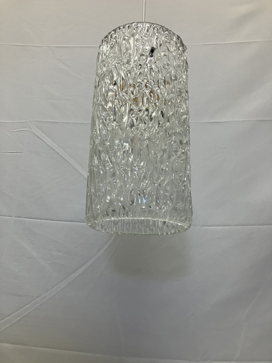 Image 1 of Suspension vintage en verre dépoli Kalmar Franken années 1950/60
